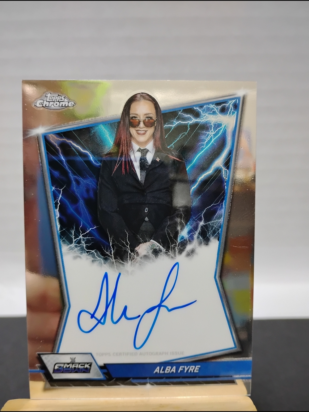 Topps Chrome WWE Autograph Card - Alba Fyre - Blue Accents